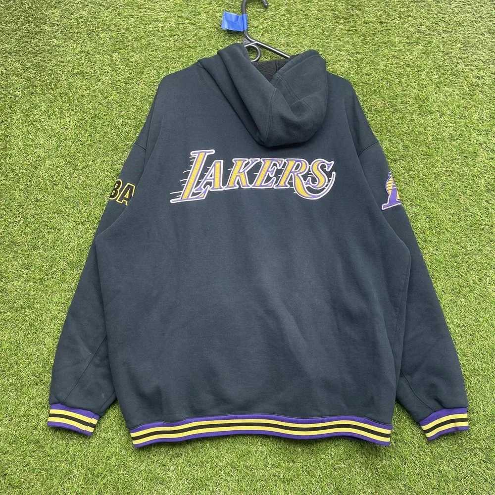 Vintage Los Angeles Lakers Hoodie Mens Large Black NBA Basketball USG 2000s